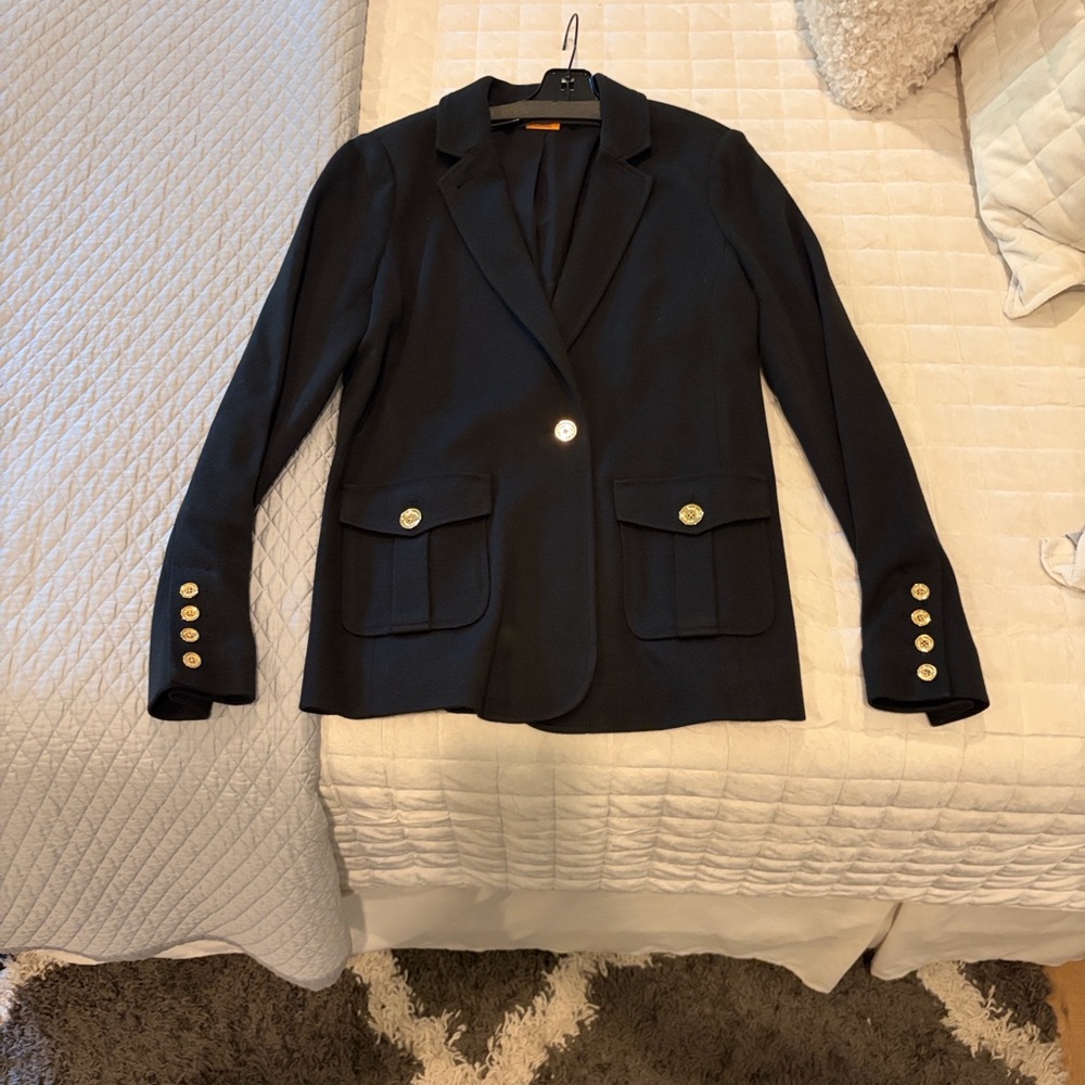 Women's Black Blazer with Gold Buttons